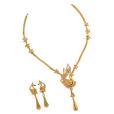 TANUJAA FANCY PEACOCK GOLD NECKLACE AND STUD